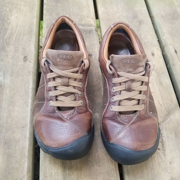 Keen Presidio Brown Leather Cascade/Shitake Casual Lace Up Shoes Woman's 9.5 - Picture 2 of 7